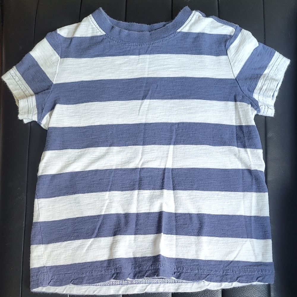 Primary Navy and White Striped Kids Tee
